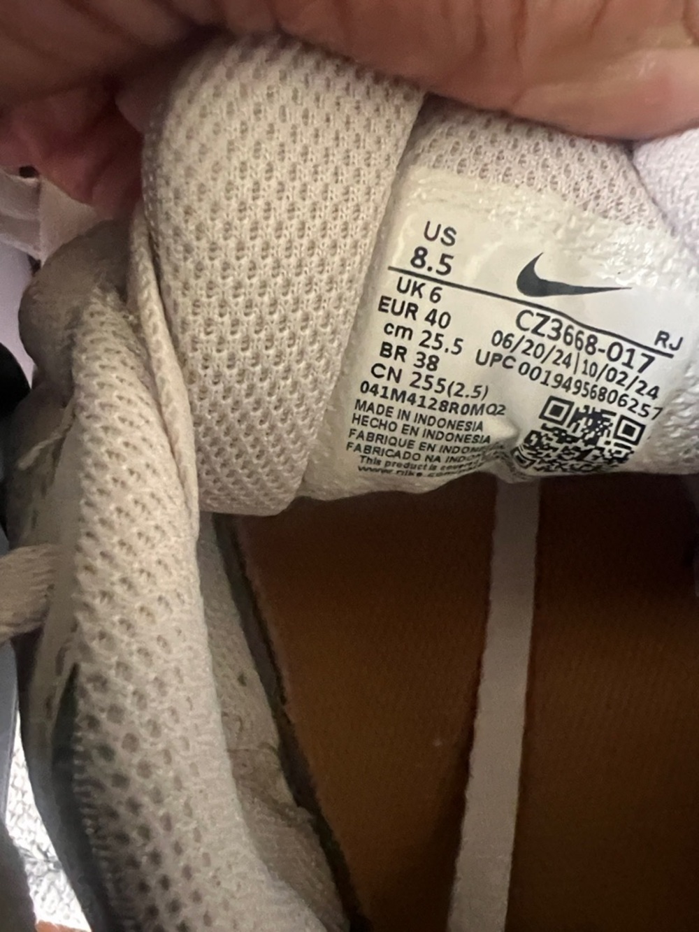 Nike Women’s Light Beige/Gray Running Shoes with Leopard Swoosh - Picture 6 of 10